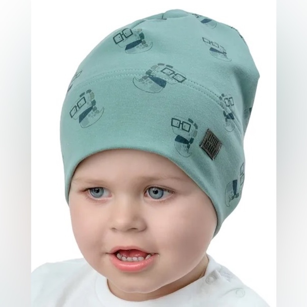 Light green cotton hat for boys